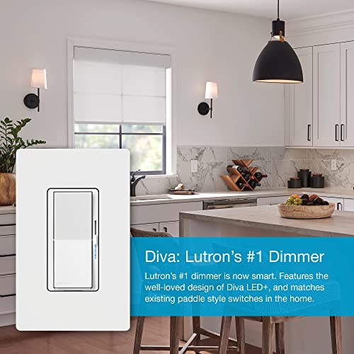 Lutron Caseta Diva Smart Dimmer Switch (Smart Hub Required), No Neutral Req - color: Light Almond, size: 1 Pack, style: Diva Smart Dimmer