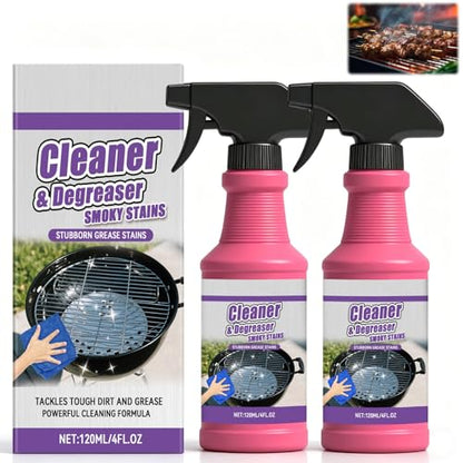 2PCS Fast Acting Heavy Duty Grill Degreaser Spray,Multifunctional Kitchen Appliance Cleaner, BBQ Grill Cleaner Sprayfor Kitchen, Home,Grill,Drip Pans,240ML