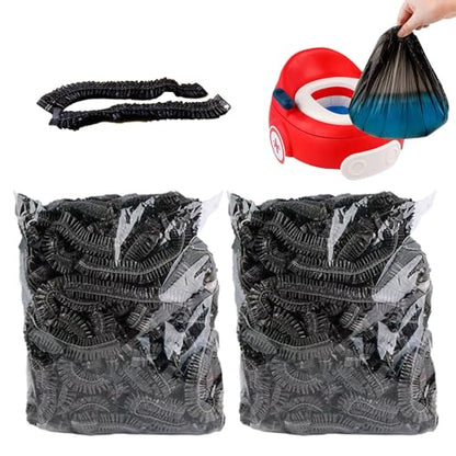OULIGET Potty Chair Liners with Elastic, Portable Potty Training Bags, Potty Refill Liners Disposable for Toddlers Kids and Baby,Toilet Seat Cover,17x8Inches,Black,200pieces - color: Black 200pieces