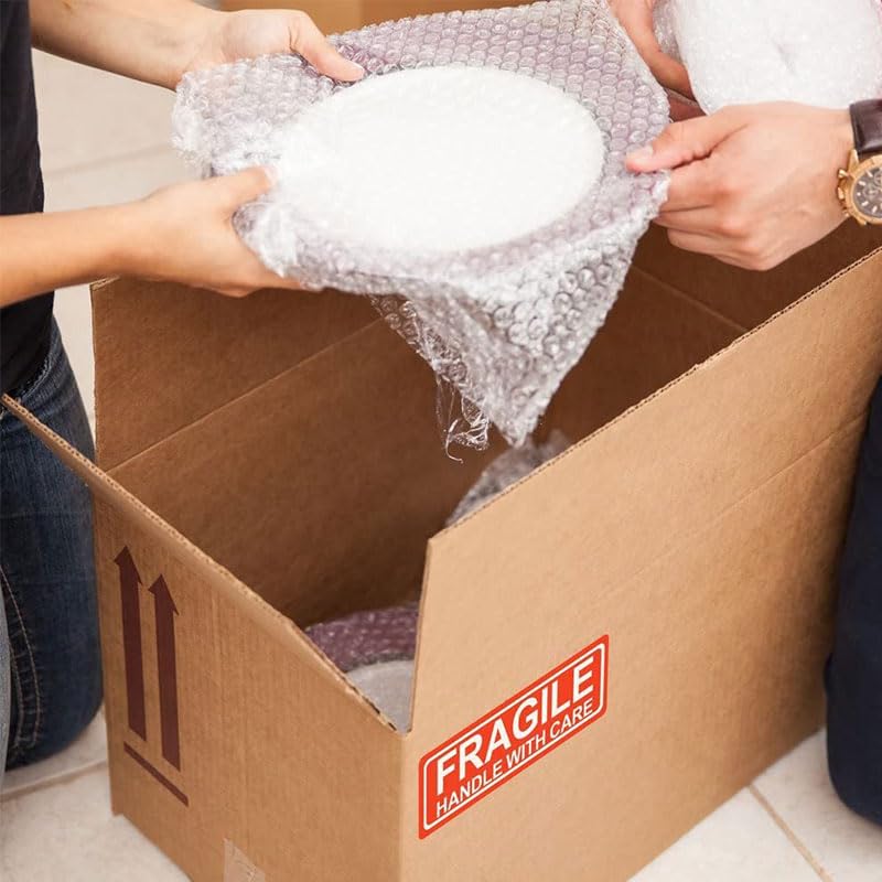 3 x 1 Inch Handle with Care 120 Fragile Stickers Per Roll, Fragile Handle with Care Stickers for Glassware Electronics, E-Commerce Seller Logistics Carrier Package Protection