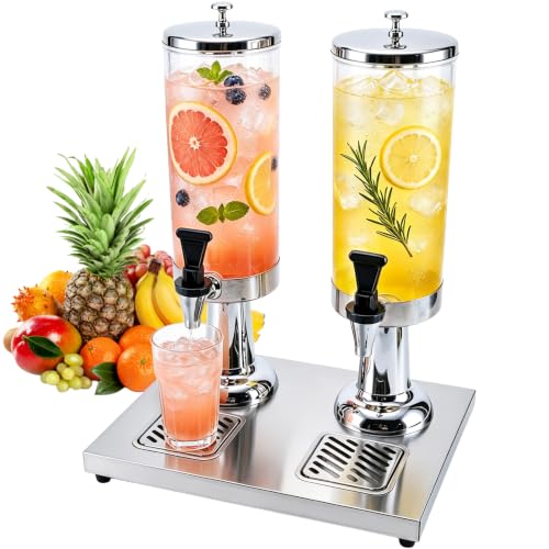 1.6 Gallon Drink Dispenser with Stainless Steel Stand & Ice Core - color: Silver