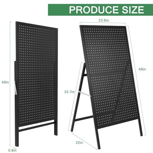 Eastern Tree Metal Pegboard Display Stand with 20 Hooks, Pegboard Panel Display, Standing Pegboard Panel, Peg Board Display Stand for Retail Display and Advent - 2 Packs Black - size: 2 Packs Black