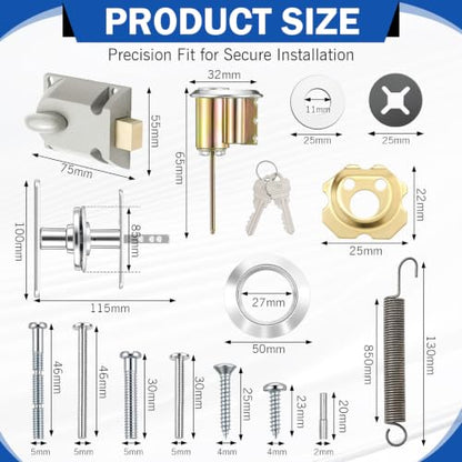 MorningRo Garage Door Locks Set with T-Handle & Keys Twist Deadbolt Locks - style: All Hardware Set