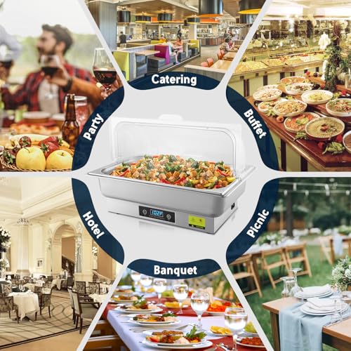 9QT Electric Chafing Dish Buffet Server with Temperature Control - size: 604-Full Pan