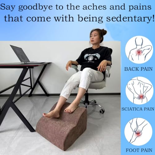 Foot Rest for Under Desk at Work.Multifunctional 3-Tier Foot Stool - color: Standard-brown