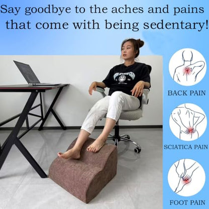 Foot Rest for Under Desk at Work.Multifunctional 3-Tier Foot Stool - color: Standard-brown