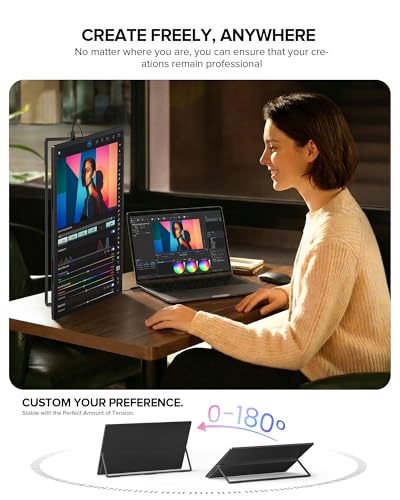UPERFECT Portable Monitor 4K 60Hz 18.5", 145% sRGB QLED Laptop Monitor - size: 18.5