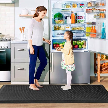 HappyTrends Kitchen Floor Mat - 4/5 Inch Thick Anti-Fatigue Kitchen Rug - color: Black, size: 72"L x 22"W x 0.8"Th