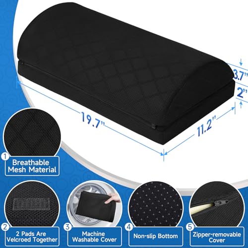 CushZone Foot Rest for Under Desk at Work, Black-20 in - color: Black, size: X-Large