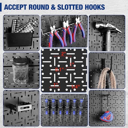 WORKPRO 2 Pack 16"x32"Black Steel Wall Mount Tool Pegboard