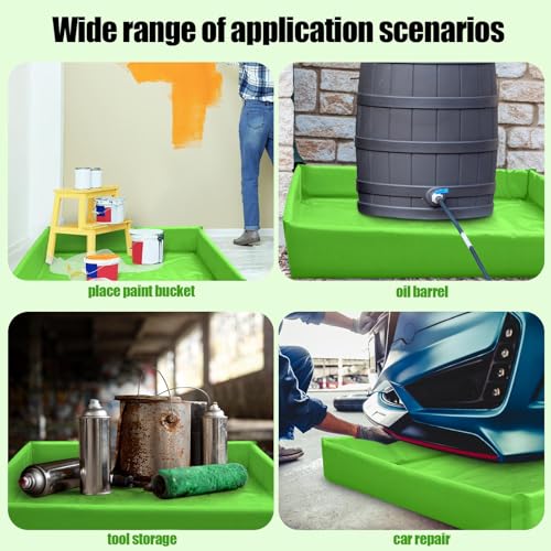 Wettarn 1 Pcs Folding Duck Pond 4’ x 4’ Portable Spill Containment, Green - color: Green, size: 4*4ft