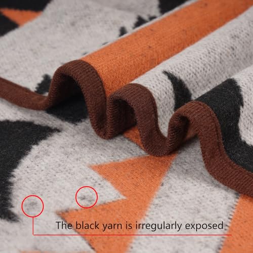 PuTian Merino Wool Blend Blanket, Warm Washable Throw, 87×63 Grey Flame - color: Grey 803, size: 63" × 87"