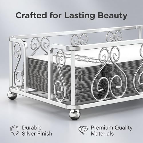 Guest Towel Holder Tray for Bathroom Countertop, Silver Napkin - color: E - Silver Guest Towel Holder Tray, size: Guest Towel Holder