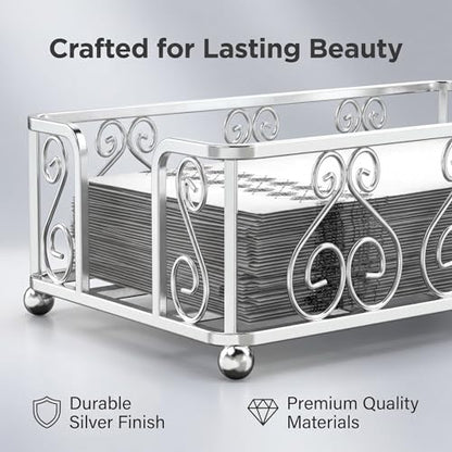 Guest Towel Holder Tray for Bathroom Countertop, Silver Napkin - color: E - Silver Guest Towel Holder Tray, size: Guest Towel Holder