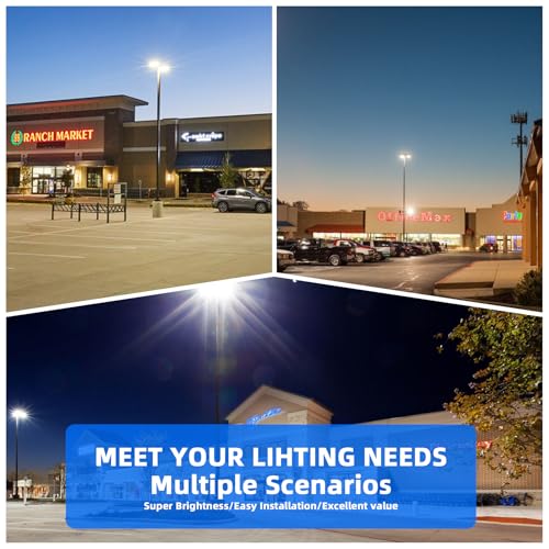 300W LED Parking Lot Light 42000LM Arm Mount for Street-4Pack