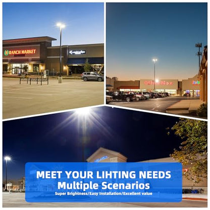 300W LED Parking Lot Light 42000LM Arm Mount for Street-4Pack