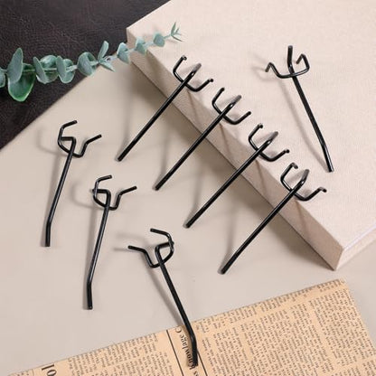 100 Pcs 4 Inch Peg Board Shelving Hooks, Black Pegboard Hooks, Heavy Duty Wall Display Hook Bulk for 1/8 and 1/4 Pegboard, for Garage Storage, Craft Organizing, Kitchen, Store