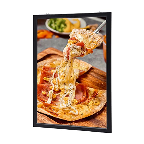 18x24in LED Poster Frame, Backlit Light Box Sign 10W 110V with Aluminum Frame, Front Open Advertising Light Box for Store Restaurant Menu Display, Black - color: Black, size: 18" x 24"