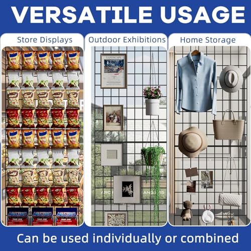 4 Pack 2 x 4 Ft Grid Wall Panels, Heavy Duty Wire Grid Display Panels