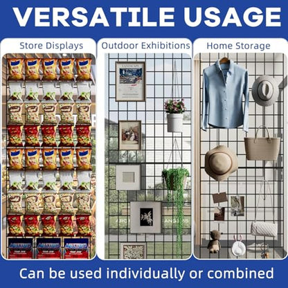 4 Pack 2 x 4 Ft Grid Wall Panels, Heavy Duty Wire Grid Display Panels