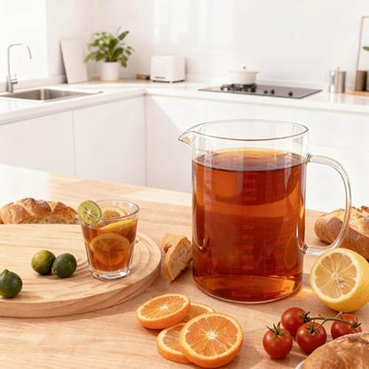 BCnmviku Glass Measuring Cup 6CUPS/1500ML/50OZ High Borosilicate [Insulated Handle | V-Shaped Spout]For Prepping Baking and Cooking Preheated Oven Dishwasher Freezer and Microwave Safe - size: 1500ML