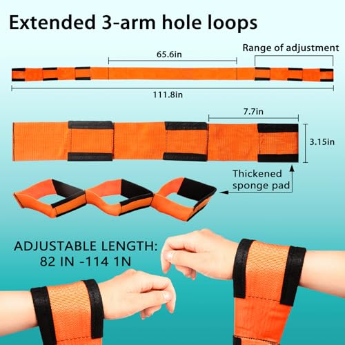 Moving Straps Upgrade Width, 2-Person Lifting and Moving System with 2 Pairs of Cotton Gloves, Lifting Wrist Straps for Moving Appliances, Furniture, Support up to 800lbs