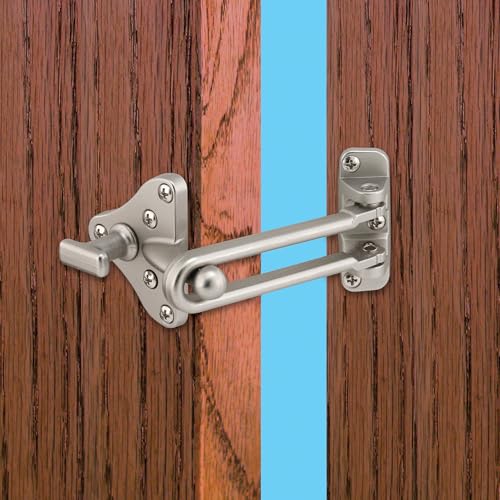 Prime-Line Swing Bar Door Guard, Auxiliary Security Lock, Satin Nickel - color: Satin Nickel