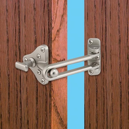 Prime-Line Swing Bar Door Guard, Auxiliary Security Lock, Satin Nickel - color: Satin Nickel