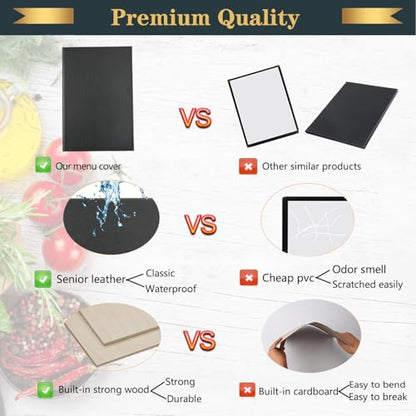Restaurant Menu Covers Holders 8.5" X 14", 1 Pack, 2 View, Black - size: 8.5"x14"(2 views/ 1pack)