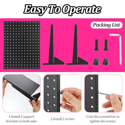 Metal Pegboard Display Stand with 15 Hooks 17x13 Inch Black Tabletop Retail Ornament Display Rack for Jewelry, Accessories, Keychains, Craft Shows, Vendors, Boutiques, and Events