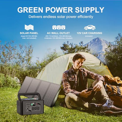 800W Portable Power Station, 740Wh Solar Generator for Camping - color: Black White
