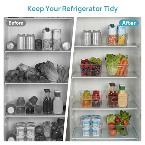 Vtopmart 4pcs Clear Storage Bins with Handles - size: Without Lid