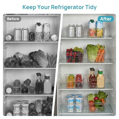 Vtopmart 4pcs Clear Storage Bins with Handles - size: Without Lid