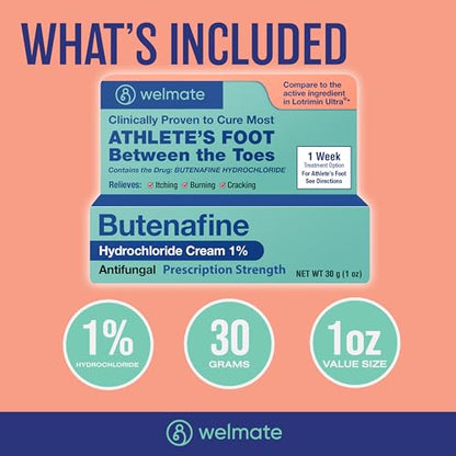 WELMATE Butenafine Hydrochloride 1% Antifungal Cream for Skin, 1 oz - style: 1 Pack