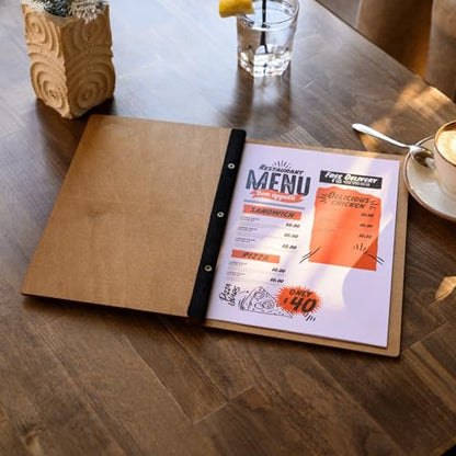 Inko Horeca - Wooden Menu Holder 11.8 х 9 inch - Menu Book for Restaurant - Hard Folding Menu Covers - Wooden Cafe Menu Folder Book for Bar - Bar Menu Sign (Oak) - color: Oak