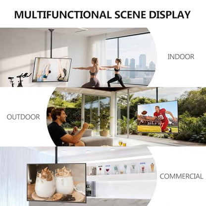 WALI Long Arm Ceiling TV Mount for 26-65 inch LCD LED 4K TVs, up to 110 lbs - color: Black (400x400mm), size: 5 feet