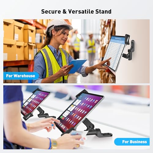 AboveTEK Anti-Theft iPad Wall Mount with Lock & Key, 360° Rotating Tablet Holder for 7.9"–14.6" Devices, Heavy-Duty Aluminum & Steel Kiosk Mount for POS, Restaurant, Retail & Business Displays