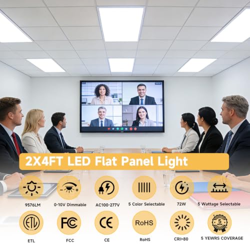 48 Pack 2x4 LED Flat Panel Lights with 5CCT Selectable, 9576LM, ETL - size: 2x4FT 48PACK