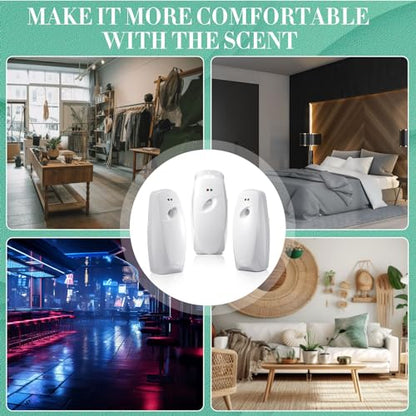 Maxcheck Automatic Air Freshener Spray Dispenser 2 Pack Wall Mounted Free Standing Restroom Air Freshener Battery Operated Automatic Sprayer Dispenser for Home Bathroom Commercial Time Scent(White) - color: White