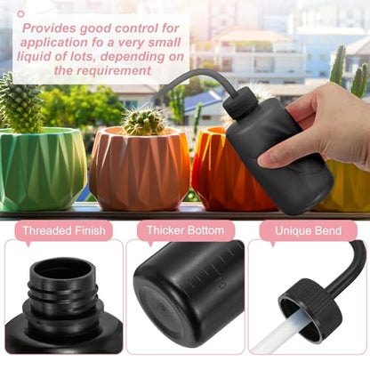 Patikil 18 Pcs Wash Bottles, 150ml 5oz Plastic Succulent Watering Bottle for Plant Eyelash Extensions Irrigation Lab RV Gap Cleaning, Black - color: Black, size: 150ml/5oz