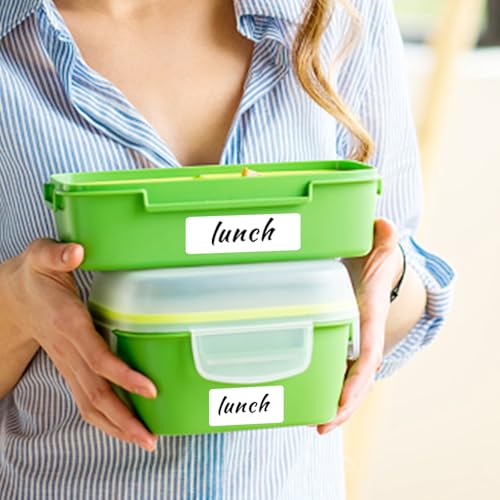 Two Sizes Mixed Pack, Removable Quick-Drying Stickers, Waterproof, Oil-Proof, Tear-Resistant Multi-Purpose Labels (1''*2'' & 1''*3'', White) - color: White, size: Mixed Packaging