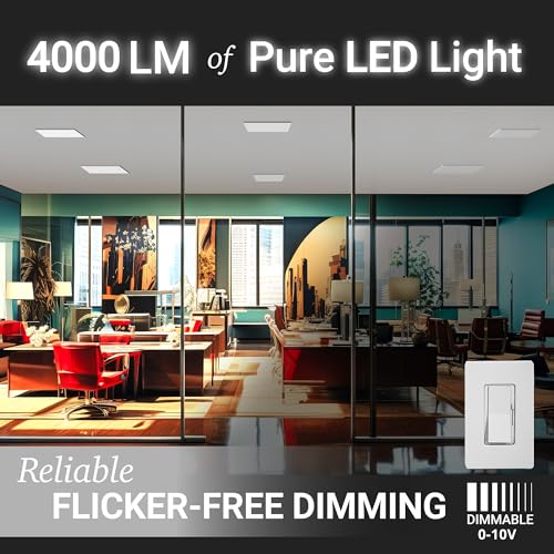 NUWATT 2x2 LED Flat Panel Light Surface Mount, 3CCT 3000K-5000K, ETL, DLC