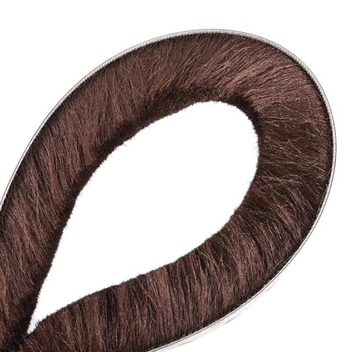Brush Weather Stripping, 9/32" Backing x 5/16" Brush x 20ft Felt Pile Door Seal Strip for Sliding Door Window Wardrobe - Self-Adhesive Brown (Windproof Dustproof Soundproof)