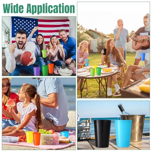 Honeydak 40 Pack 22 oz Plastic Stadium Cups Reusable, 10 Colors