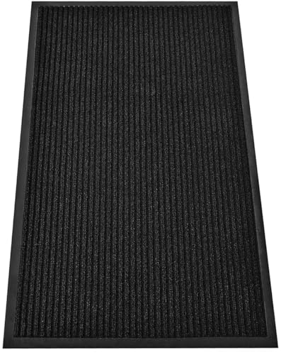 SRDDQLC Door Floor Mat Commercial Grade Large Size Heavy Duty Tough Entry Collection Slip Skid Entrance Mat with Rubber Backing Low Profile and Easy to Clean Indoor Outdoor Rug,3x6FT,Black - size: 3' x 6' (Rectangular)