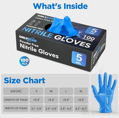 Food Grade Nitrile Gloves Small, 100Pcs, 5 Mil - color: Blue(100 Pcs), size: Small