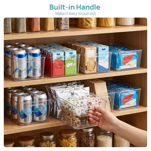 Vtopmart 4pcs Clear Storage Bins with Handles - size: Without Lid