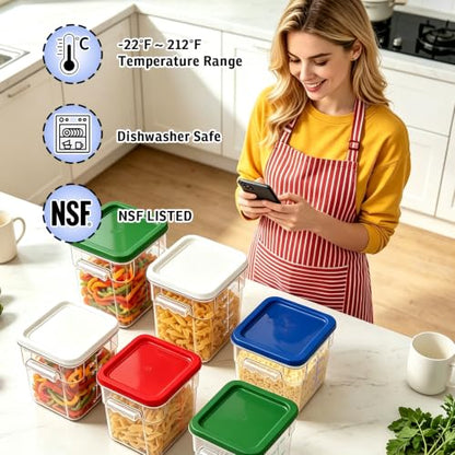 2 Pack 4QT Commercial Clear Food Storage Containers with Lid, NSF - color: Blue, size: 4Qt-2 Pack