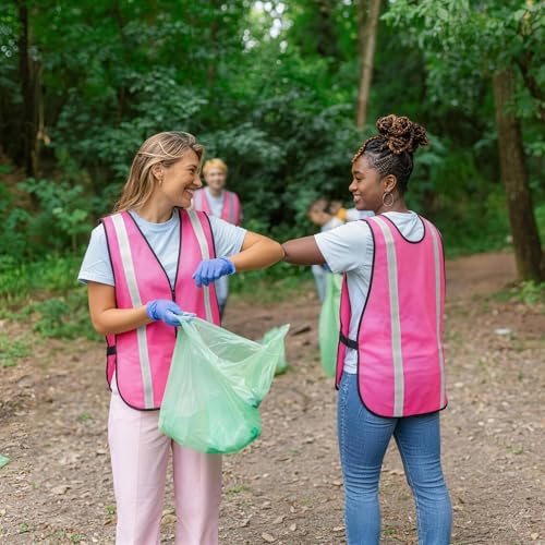 KAYGO Reflective High Vis Safety Vest Mesh for Men and Women KG0008 - color: Pink