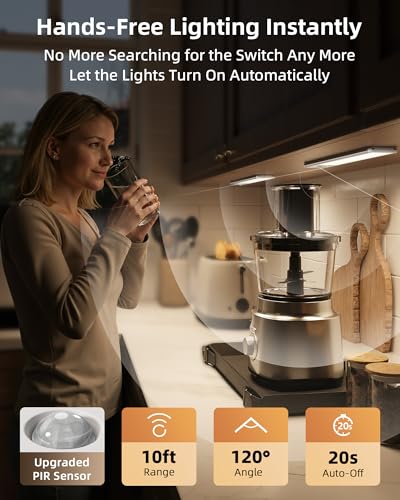 EZVALO 8" Rechargeable Motion Sensor Lights, Under Cabinet Lights - color: Silver, size: 8 Inch